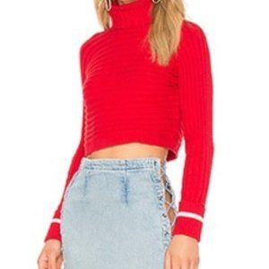 NWT LOVERS + FRIENDS GET IT RED TURTLENECK SWEATER